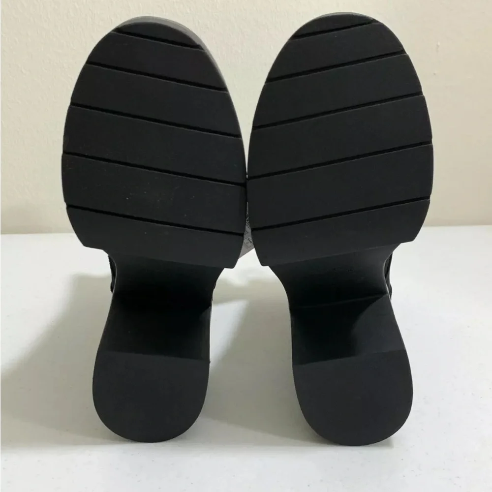 Pull and Bear Black Suede Zip Ankle Heeled Shoes Boots Size US 7 NWOB - Picture 6 of 8